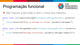Globalcode – Open4education
Programação funcional
Não importa onde estão e nem o nome dos métodos
 