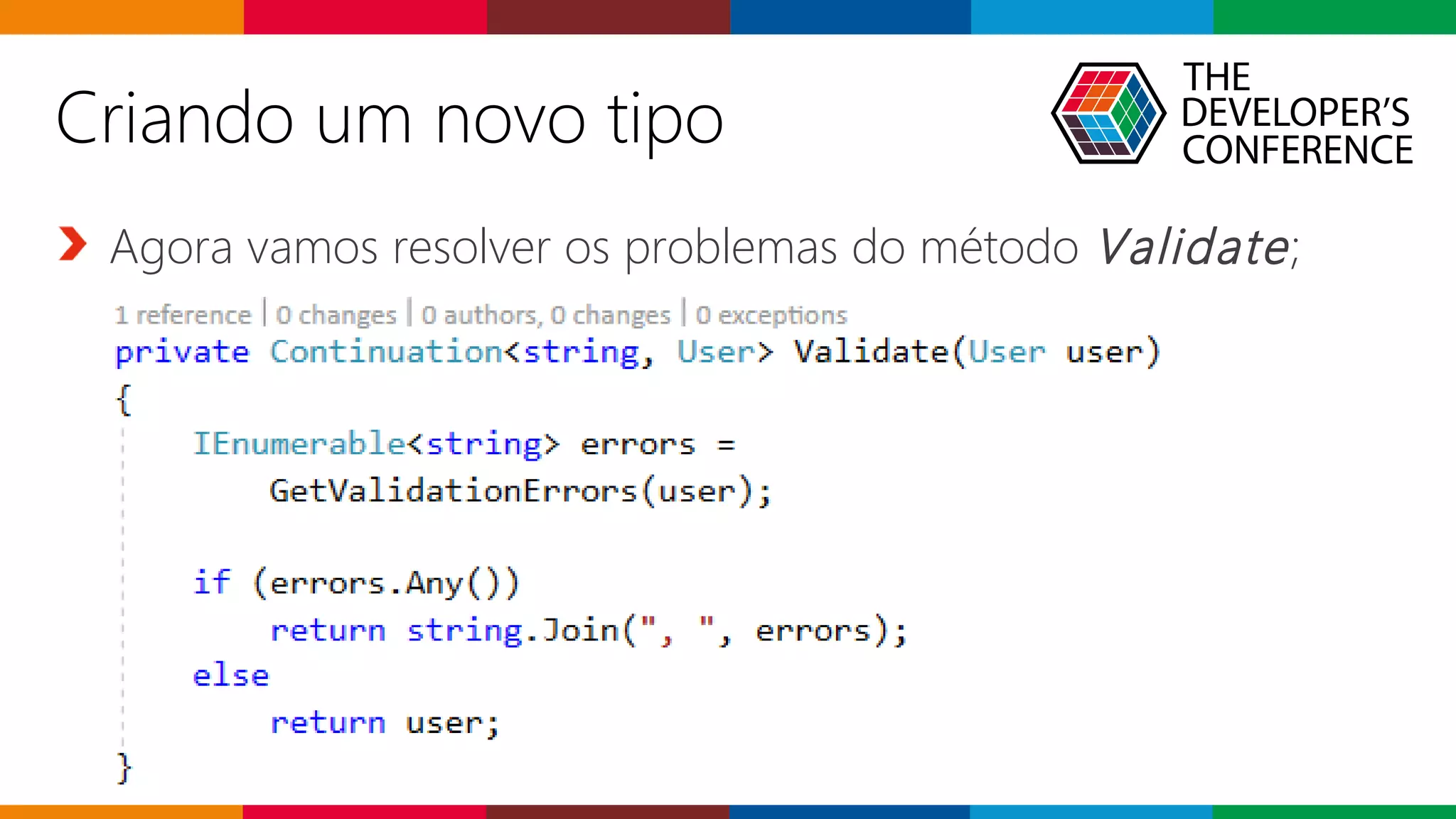 Globalcode – Open4education
Agora vamos resolver os problemas do método Validate;
Criando um novo tipo
 