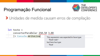Globalcode – Open4education
Programação Funcional
Unidades de medida causam erros de compilação
 