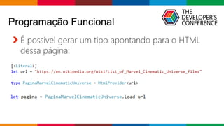 Globalcode – Open4education
Programação Funcional
É possível gerar um tipo apontando para o HTML
dessa página:
 