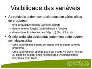 Arrays - Declaração e InicializaçãoTal comoqualqueroutravariável, énecessárioindicarqual o tipo de valoresque o array iráguardar. Énecessáriotambémdefinirqual o tamanho do array, antes de o utilizar.<tipo> meuArray[];meuArray = new <tipo>[tamanho];intidades[];idades = new int[5];