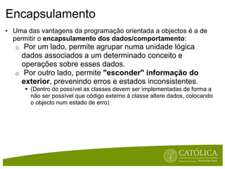 Visibilidade das variáveisAs variáveispodemserdeclaradasemváriossítios do programafora de qualquerfunção (variável global)dentro de umafunção (variável local àfunção)dentro de outros blocos de código: { } (ifs, ciclos, etc)O sítioondesãodeclaradasdeterminaondepodemserlidas/escritasUma variável global podeserusadaemqualquer parte do programaUma variável local apenaspodeserusada no bloco (funçãooubloco de código) ondefoideclarada, incluindoblocosinternos a essebloco