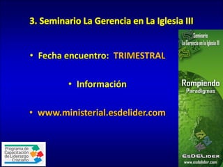 Sabemos cómo apoyarle
para hacer a su
ministerio más eficaz
Asesoría Ministerial
 