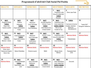 Programació d’abril del Club Social Pol Positiu 