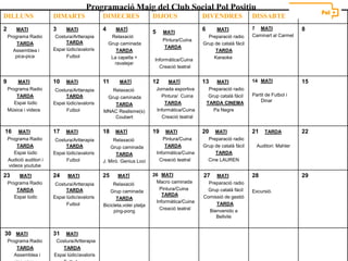 ProgramacióMaigdel Club Social Pol Positiu 