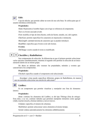 Programación en C++ con C++ Builder | PDF