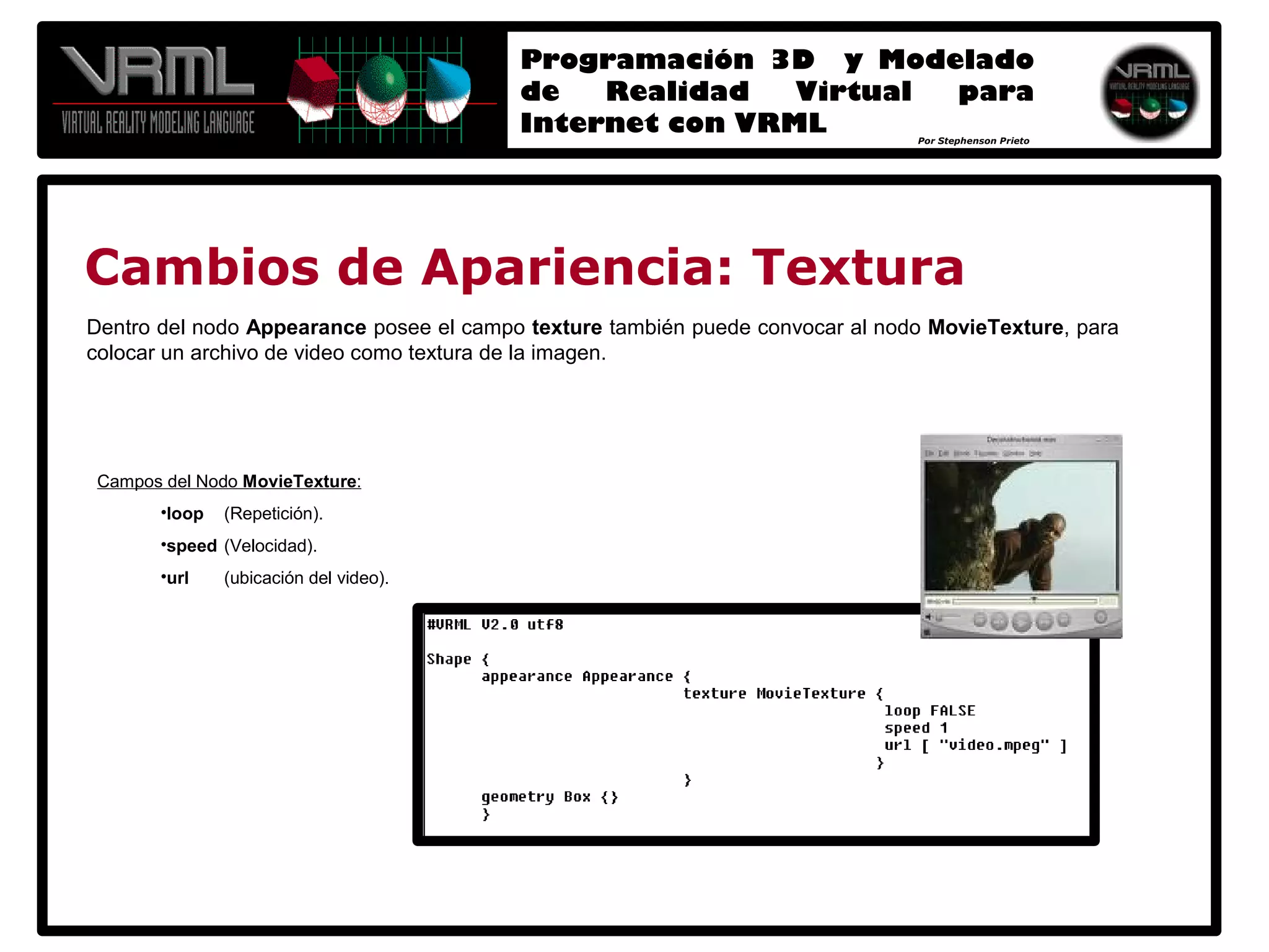 Programación 3D y Modelado de Realidad Virtual para Internet con VRML 2.0