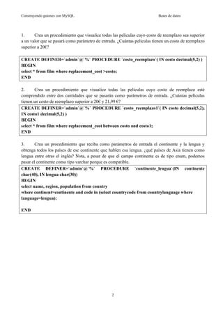 Programación MySQL-Ejercicios | PDF