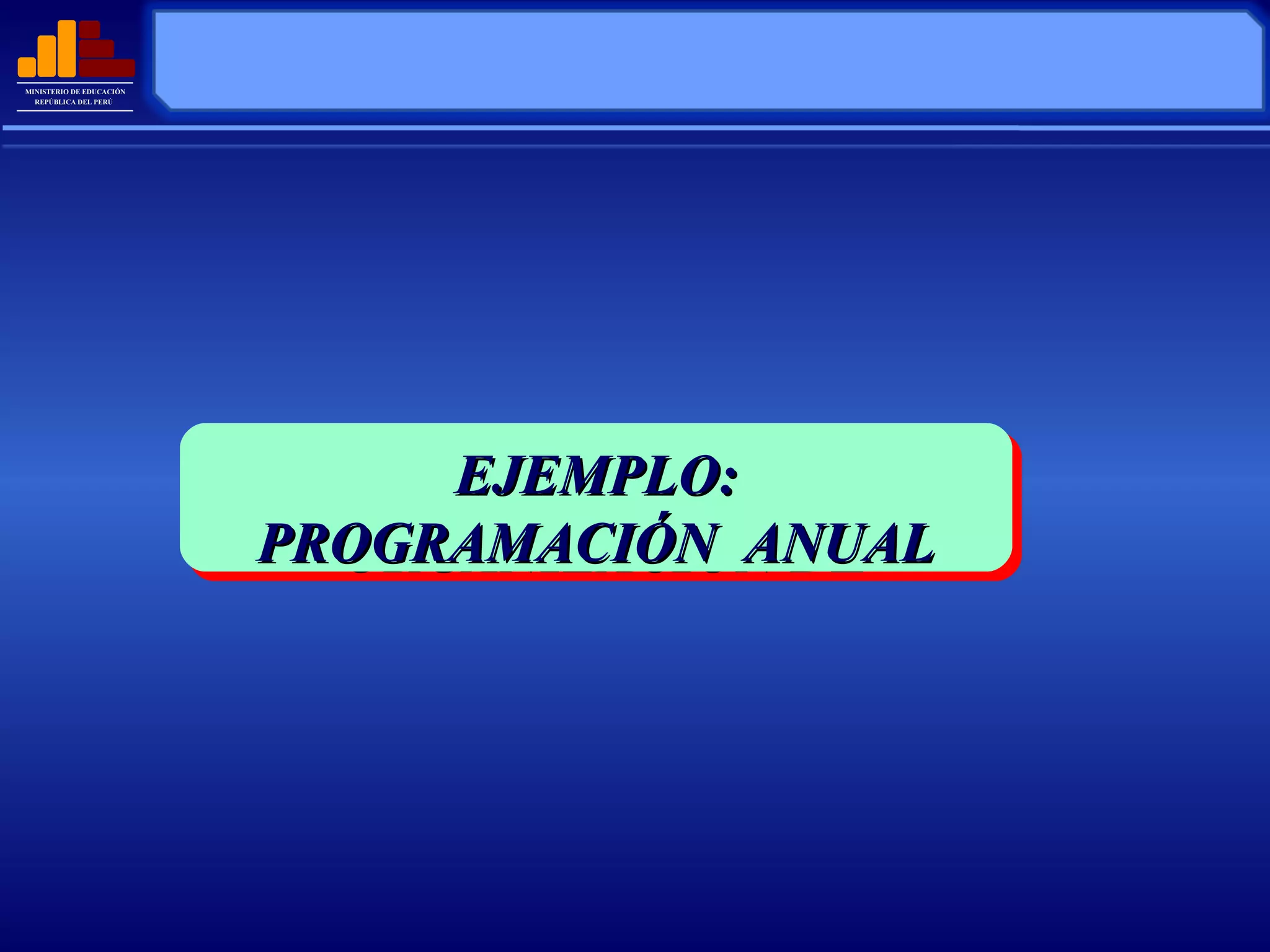 EJEMPLO: ORGANIZACIÓN DE EJEMPLO: PROGRAMACIÓN  ANUAL 