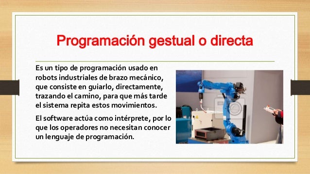Programación aplicada a robots (Gestual y textual)