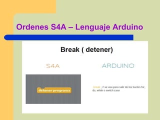 Ordenes S4A – Lenguaje Arduino
 