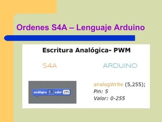 Ordenes S4A – Lenguaje Arduino
 