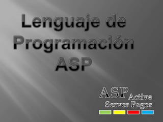 Lenguaje de Programación ASP ASP Active Server Pages 