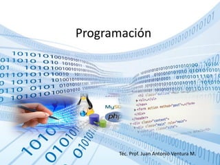 Programación
Téc. Prof. Juan Antonio Ventura M.
 