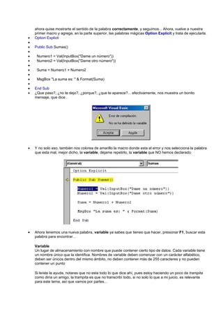 Programación con visual basic para aplicaciones en excel programación ...