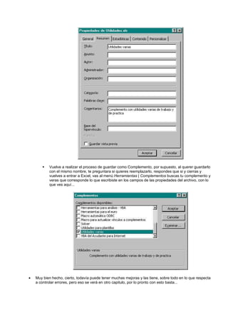 Programación con visual basic para aplicaciones en excel programación ...