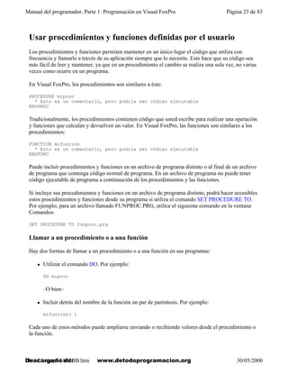 PROGRAMAR EN VISUAL FOXPRO 9, ESPAÑOL REV | PDF