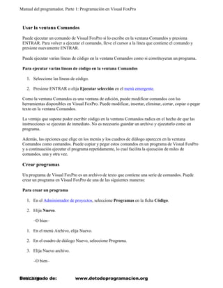 PROGRAMAR EN VISUAL FOXPRO 9, ESPAÑOL REV | PDF