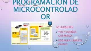 PROGRAMACIÓN DE
MICROCONTROLAD
OR
INTEGRANTES:
 YOLY DUEÑAS
GUERRERO
 ROSAURA URIARTE
RAMOS
 