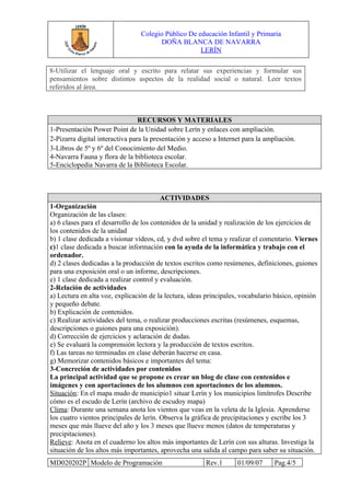 Programación de unidad de lerín