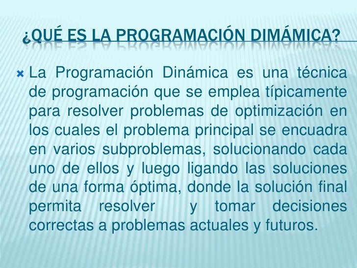 Programación dinámica