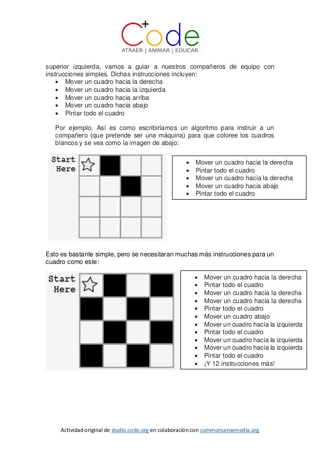 programación en papel cuadriculado