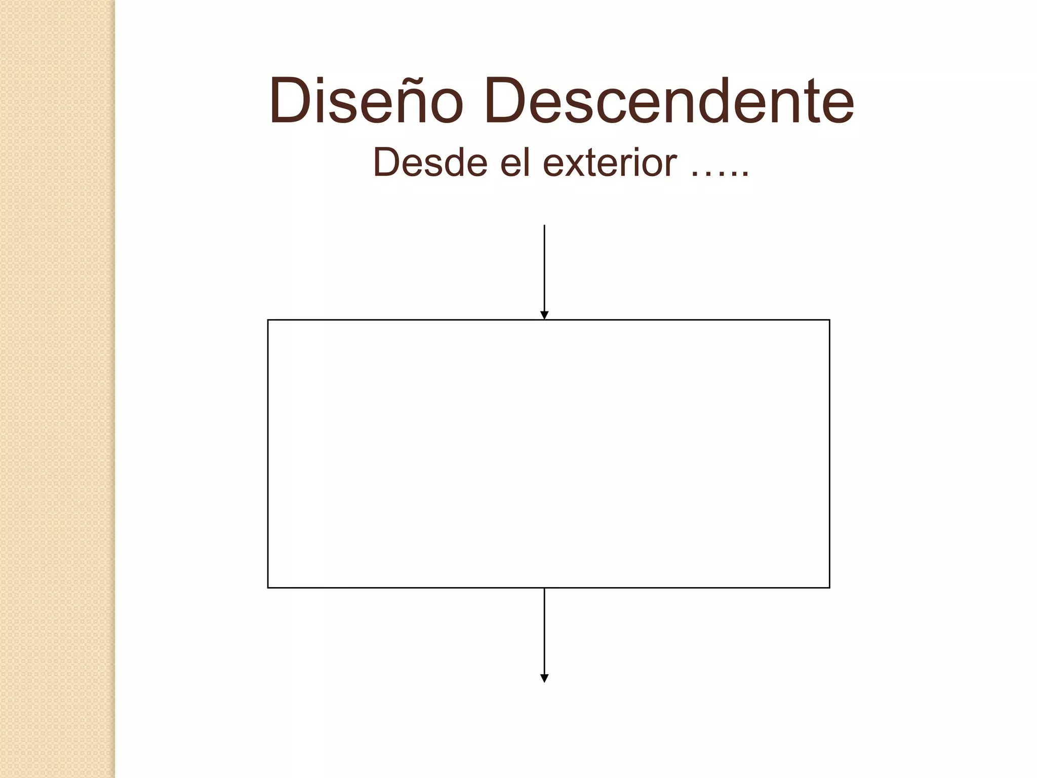 Diseño DescendenteDesde el interior …..