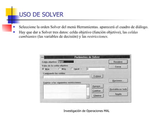 Programacion Lineal Y Solver | PPT