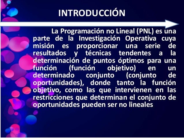 Programación no lineal
