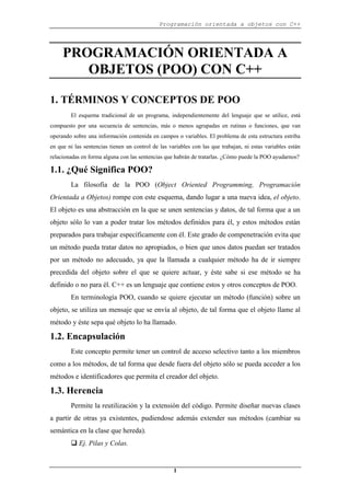 Programación orientada a objetos con c++ | PDF