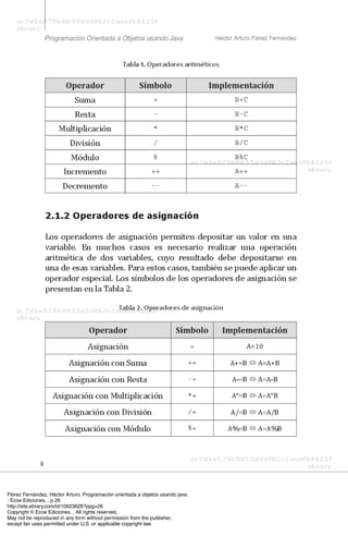 Flórez Fernández, Héctor Arturo. Programación orientada a objetos usando java.
: Ecoe Ediciones, . p 26
http://site.ebrary...
