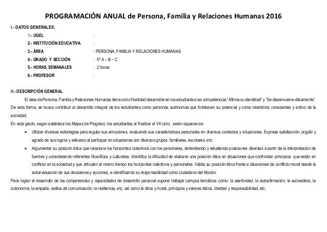 Programacion De Persona Familia Y Relaciones Humanas De 4 De Secundaria | programaci 211 n anual de persona familia y relaciones Programacion De Persona Familia Y Relaciones Humanas De 4 De Secundaria | programaci 211 n anual de persona familia y relaciones