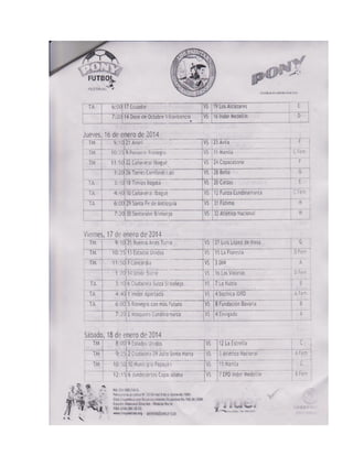 PROGRAMACIÓN XXX FESTIVAL DE PONYFÚTBOL