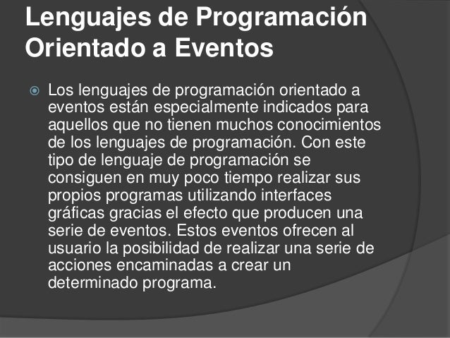 Programación visual y orientada a eventos