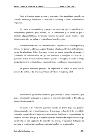 Programacion Educación Física