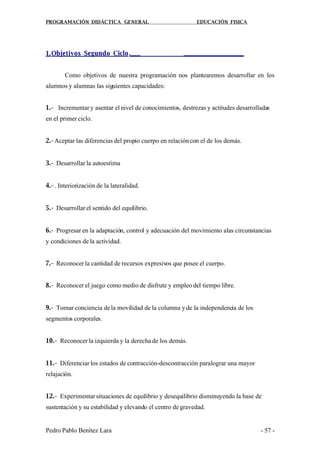 Programacion Educación Física