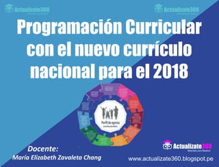 Programación Curricular
con el nuevo currículo
nacional para el 2018
www.actualizate360.blogspot.pe
 