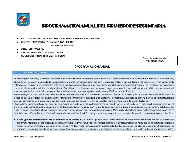 Programacion Curricular Anual De Matematica 5 Secundaria 2016 | programacion anual de matematica 1 176 secundaria ccesa1156 jsbl Programacion Curricular Anual De Matematica 5 Secundaria 2016 | programacion anual de matematica 1 176 secundaria ccesa1156 jsbl