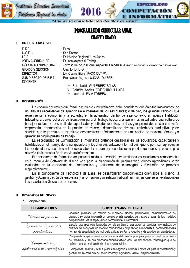 Programacion cuarto Programacion cuarto