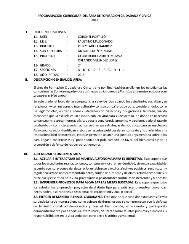 Promama Curricular Jec | programacion curricular anual jec 2015 Promama Curricular Jec | programacion curricular anual jec 2015