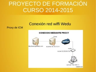 PROYECTO DE FORMACIÓN
CURSO 2014-2015
Conexión red wiffi Wedu
Proxy de ICM
 