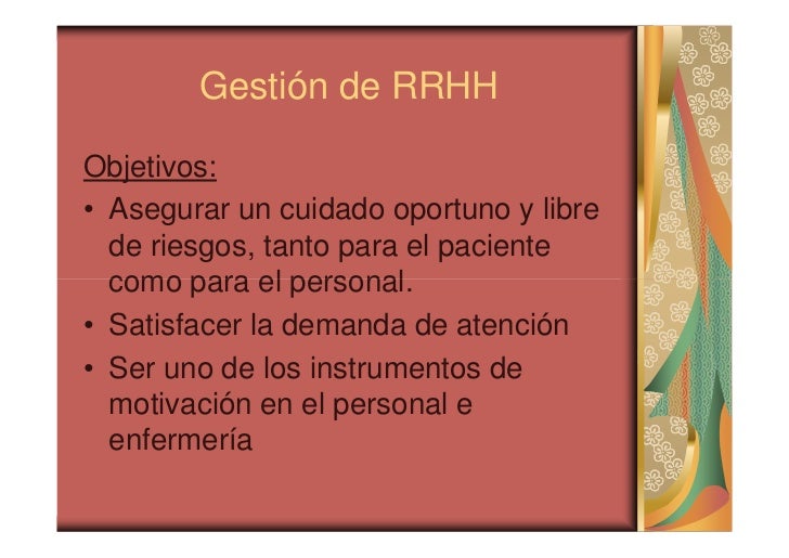 Programacion de recursos humanos en enfermeria
