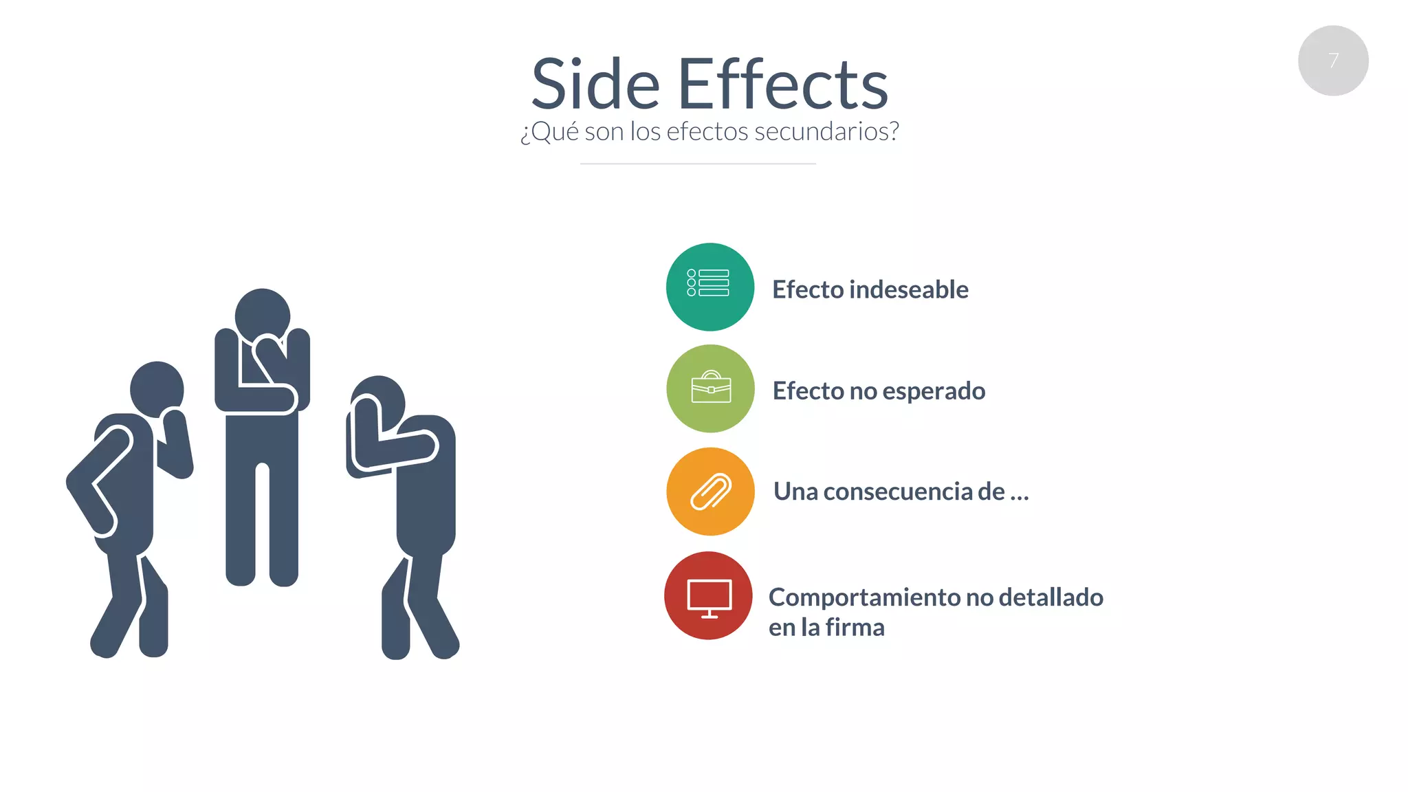 7
Side Effects¿Qué son los efectos secundarios?
Comportamiento no detallado
en la firma
Efecto indeseable
Efecto no esperado
Una consecuencia de …
 