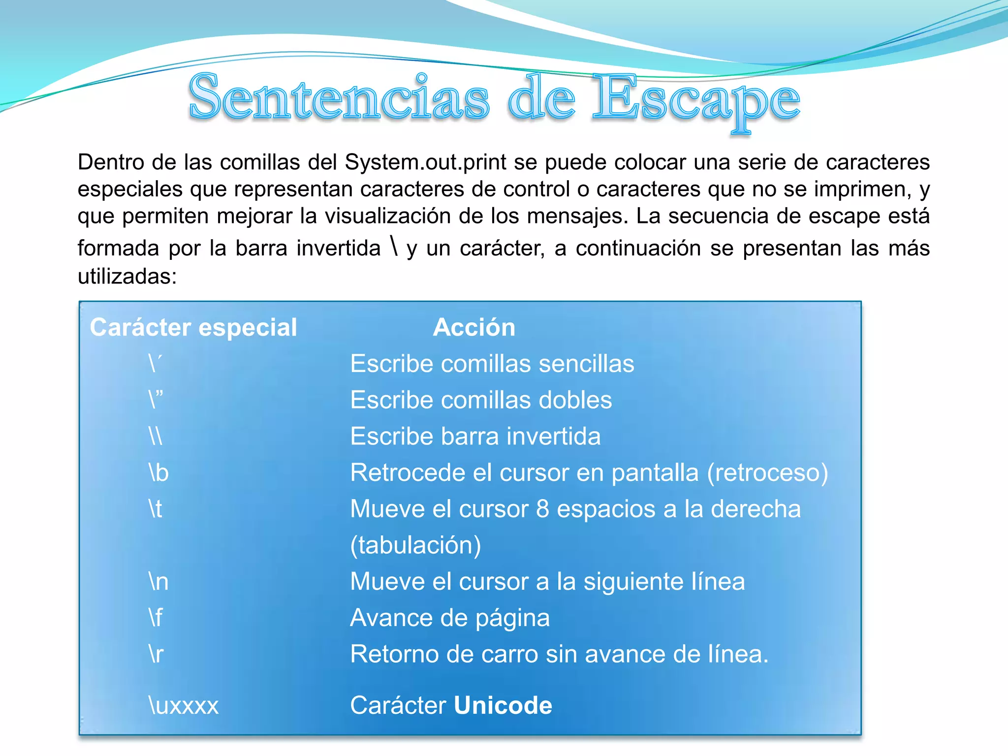 Palabras Reservadasa No son auténticas palabras reservadasb No se utilizan en las últimas versiones de Java.c Los métodos nativos están implementados en otros lenguajes como C o C++. En Java se declara un método nativo con la palabra reservada native y el cuerpo de método vacío.