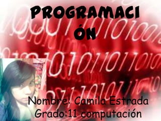 Programaci
    ón


Nombre: Camila Estrada
 Grado:11 computación
 