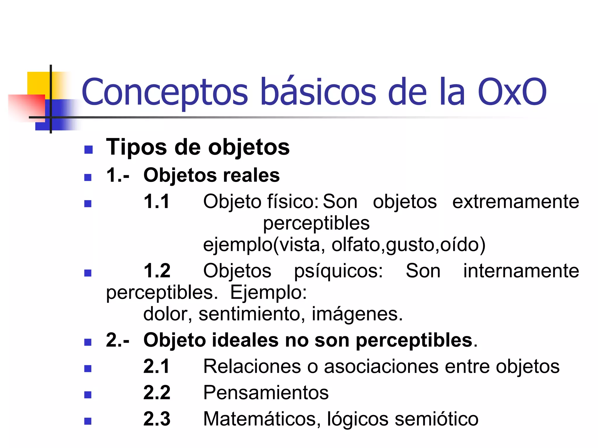 Conceptos básicos de la OxORepresentación abstracta de un objeto