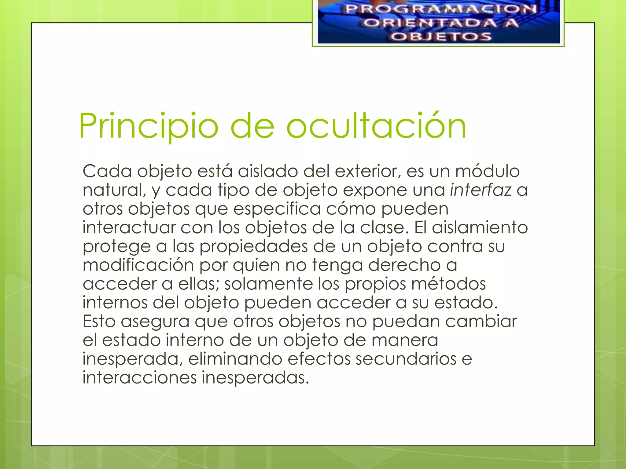 Programacion orientada a objetos | PPTX