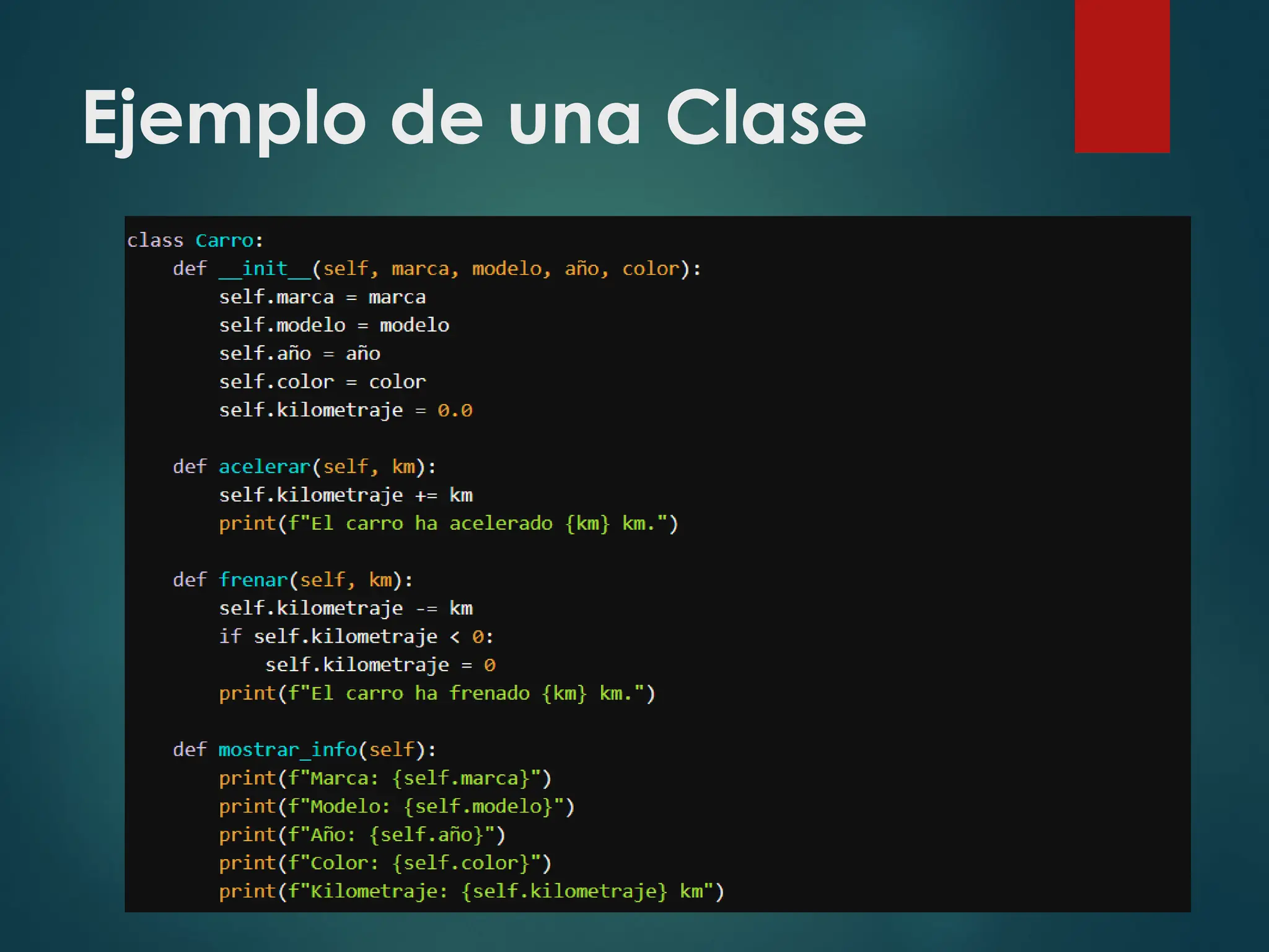 Ejemplo de una Clase
 