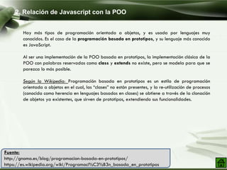 Programacion orientada a objetos en javascript | PPTX