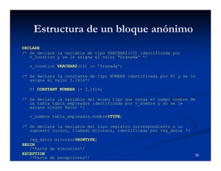 Programacion en PL/SQL teoria y ejemplos | PDF